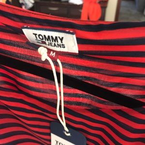 Tommy Red/blue stripe dress.